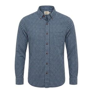 Faherty Blue Gingham Check Double Cloth Cotton Button Down Shirt Size M